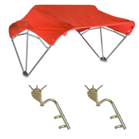 Aic Replacement Parts Universal Tractor Umbrella Buggy Top 3 Bow 48 Red Complete w/ Fender Mounts 6A216-48InCanopySet